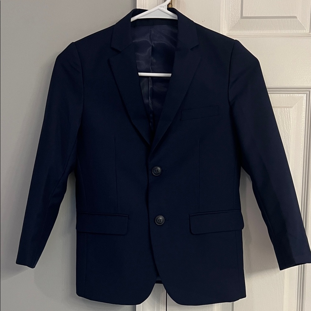 Boys Navy Two-Button Suit Jacket - Classic Formal Blazer, Pant, and White Shirt